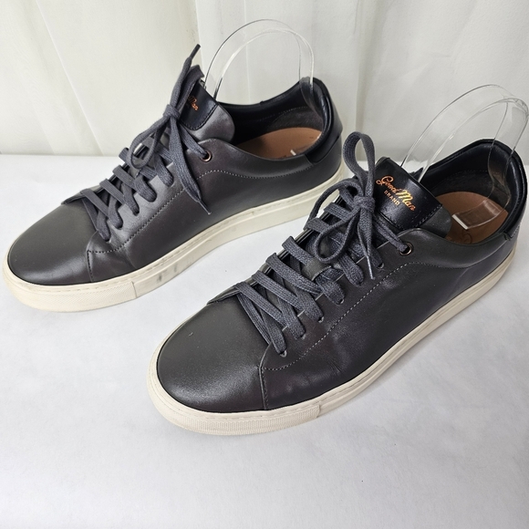 Good Man Brand Dark Gray With Black Trim Nappa Leather Sneakers Size 10.5 - Picture 4 of 10